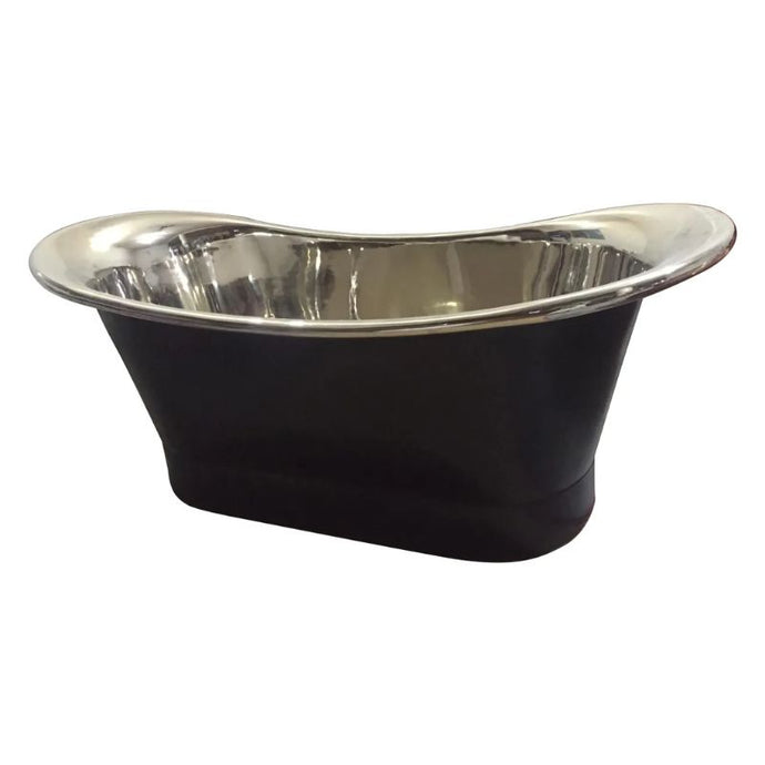 Coppersmith Creations Black Nickel Bateau Bath, Roll Top Nickel Bathtub - 1700x712mm