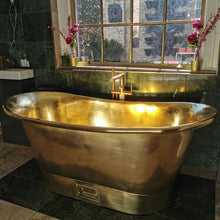 Load image into Gallery viewer, Coppersmith Creations Brass Bateau Bath, Roll Top Brass Bathtub - 1700x690mm
