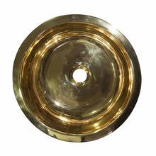 Load image into Gallery viewer, Coppersmith Creations Brass Bathroom Basin, Round Hammered Brass Basin - 407x127mm
