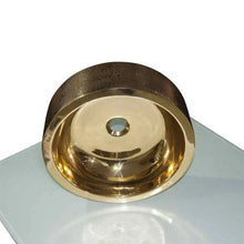 Load image into Gallery viewer, Coppersmith Creations Brass Bathroom Basin, Round Pattern Brass Basin - 407x127mm
