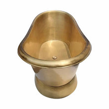 Load image into Gallery viewer, Coppersmith Creations Brushed Brass Bateau Bath, Roll Top Brushed Brass Bathtub - 1680x725mm
