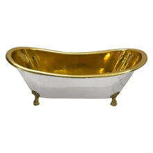 Load image into Gallery viewer, Coppersmith Creations Clawfoot Brass Bath, Roll Top Matt White Brass Bathtub - 1830x815mm
