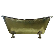 Load image into Gallery viewer, Coppersmith Creations Clawfoot Hammered Brass Bath, Roll Top Hammered Brass Bathtub - 1830x815mm

