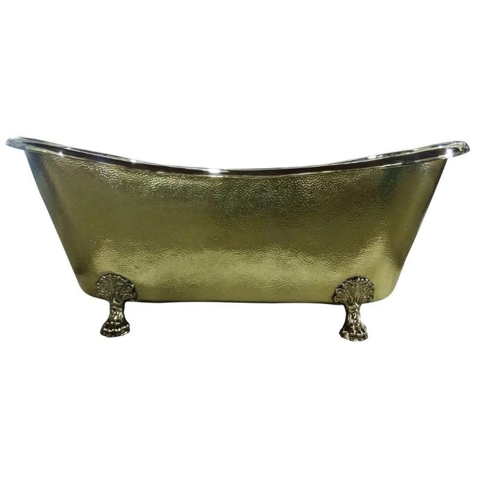 Coppersmith Creations Clawfoot Hammered Brass Bath, Roll Top Hammered Brass Bathtub - 1830x815mm