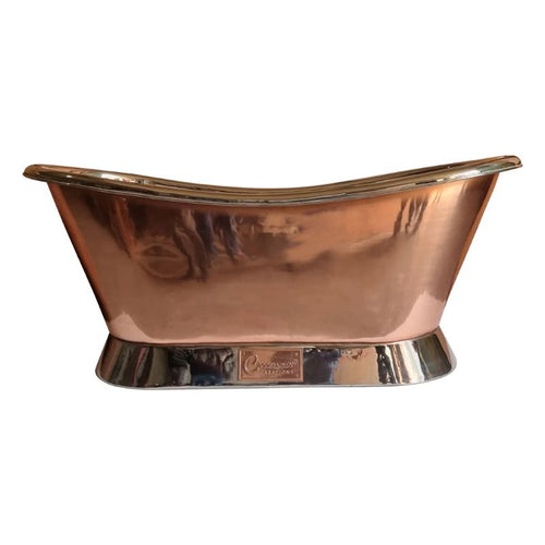 Coppersmith Creations Copper-Nickel Bateau Bath, Roll Top Copper-Nickel Bathtub - 1680x725mm