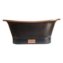 Load image into Gallery viewer, Coppersmith Creations Copper Bateau Bath, Roll Top Black Copper Bathtub - 1700x690mm

