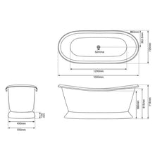 Load image into Gallery viewer, Coppersmith Creations Copper Bateau Bath, Roll Top Copper Bathtub - 1680x725mm
