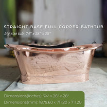 Load image into Gallery viewer, Coppersmith Creations Copper Bateau Bath, Roll Top Copper Bathtub - 1890x712mm
