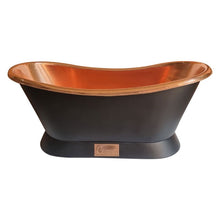 Load image into Gallery viewer, Coppersmith Creations Copper Bath, Roll Top Black Copper Bathtub - 1680x725mm

