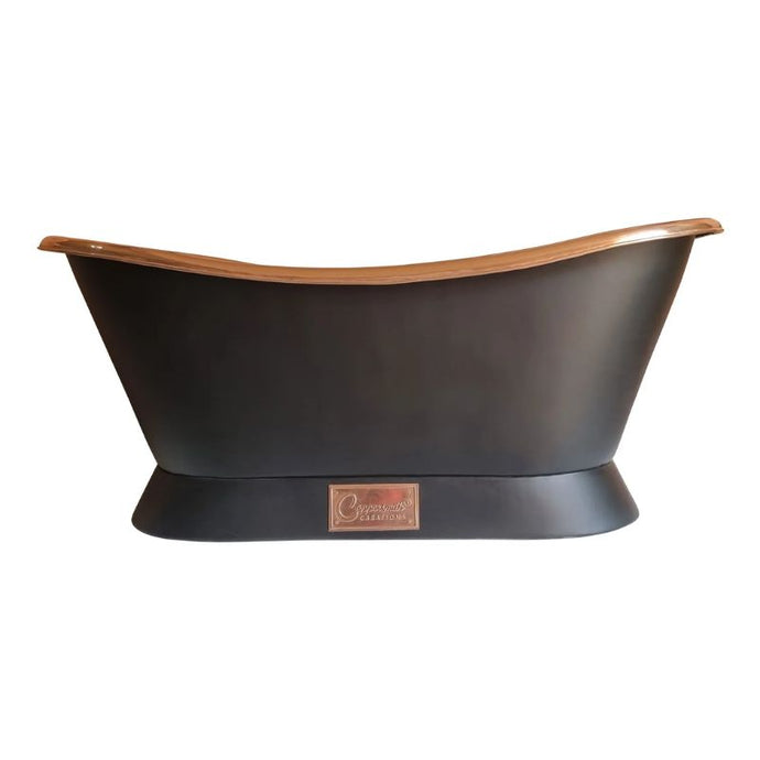 Coppersmith Creations Copper Bath, Roll Top Black Copper Bathtub - 1680x725mm