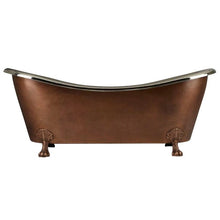 Load image into Gallery viewer, Coppersmith Creations Double Slipper Antique Copper-Nickel Bath, Roll Top Copper-Nickel Bathtub - 1830x813mm
