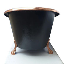 Load image into Gallery viewer, Coppersmith Creations Hammered Clawfoot Copper Bath, Roll Top Black Copper Bathtub - 1830x815mm
