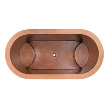 Load image into Gallery viewer, Coppersmith Creations Japanese Style Double Soaking Copper Bath, Roll Top Hammered Copper Soaking Bathtub - 1525x762mm
