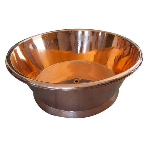 Coppersmith Creations Round Copper Bath, Roll Top Copper Round Bathtub - 1600x1600mm