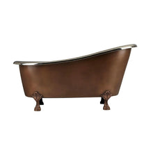 Load image into Gallery viewer, Coppersmith Creations Slipper Antique Copper-Nickel Bath, Roll Top Copper-Nickel Bathtub - 1350x740mm
