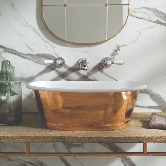 Designs Copper-Enamel Roll Top Bathroom Basin - 530x345mm