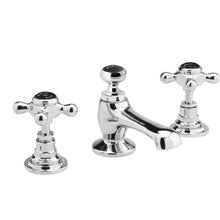 Load image into Gallery viewer, Hudson Reed Black Topaz Crosshead 3-Hole Deck-Mounted Bathroom Basin Mixer Tap, 14 Turn Ceramic Discs BC407HX
