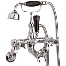 Load image into Gallery viewer, Hudson Reed Black Topaz Crosshead Wall-Mounted Bath Shower Mixer, 14 Turn Ceramic Discs BC404HXWM
