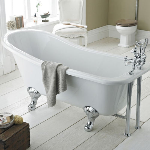 Hudson Reed Brockley Acrylic Freestanding Painted Roll Top Slipper Bath With Feet - 1500x750mm RL1490M1 RL1490C2 RL1490T