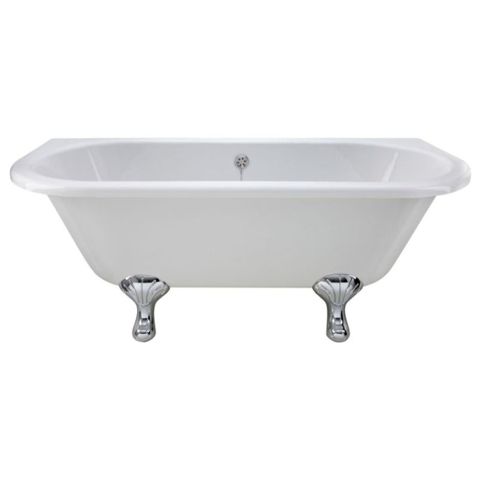 Hudson Reed Kenton Acrylic Freestanding Roll Top Bath With Feet, Back To Wall Bath - 1690x745mm RE1701M1 RE1701C2 RE1701T