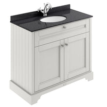 Load image into Gallery viewer, Hudson Reed Old London Bathroom Cabinet Vanity Unit &amp; 1TH Marble Top Bathroom Basin, Timeless Sand - 1000x890mm Black Marble LOF476

