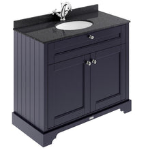 Load image into Gallery viewer, Hudson Reed Old London Bathroom Cabinet Vanity Unit &amp; 1TH Marble Top Bathroom Basin, Twilight Blue - 1000x890mm Black Marble LOF376

