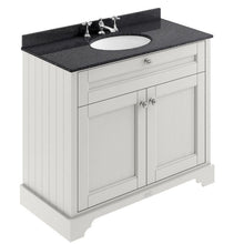 Load image into Gallery viewer, Hudson Reed Old London Bathroom Cabinet Vanity Unit &amp; 3TH Marble Top Bathroom Basin, Timeless Sand - 1000x890mm Black Marble LOF479
