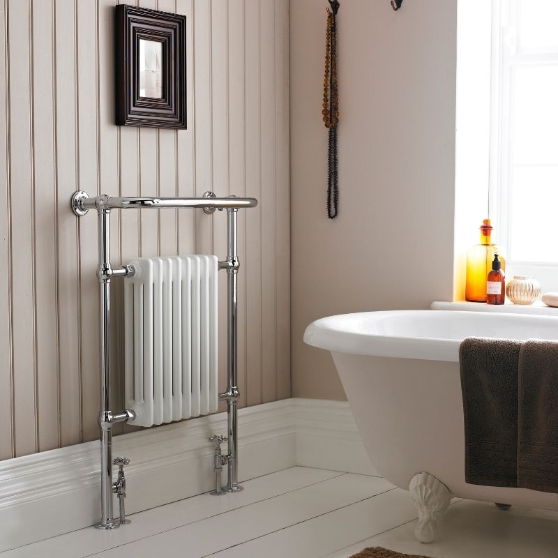 Traditional Heated Small Bathroom Towel Radiator Gibraltar Wall