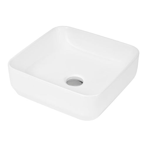 Hudson Reed Square Vessel Countertop Ceramic Bathroom Basin - 365x120mm NBV163