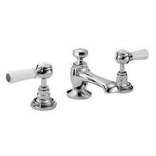 Load image into Gallery viewer, Hudson Reed Topaz Lever 3-Hole Deck-Mounted Bathroom Basin Mixer Tap, 14 Turn Ceramic Discs BC307HL White Topaz
