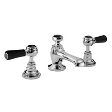 Load image into Gallery viewer, Hudson Reed Topaz Lever 3-Hole Deck-Mounted Bathroom Basin Mixer Tap, 14 Turn Ceramic Discs BC407HL Black Topaz
