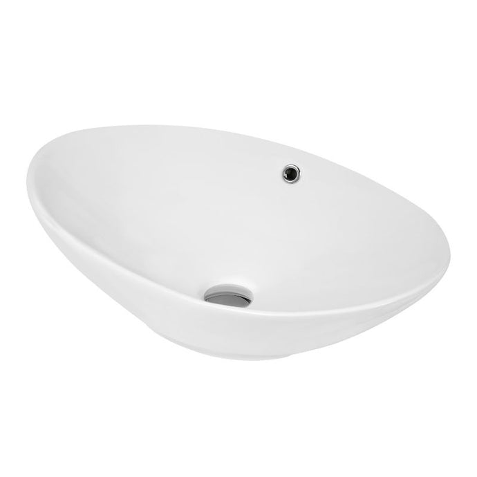 Hudson Reed Vessel Oval Countertop Ceramic Bathroom Basin - 588x195mm NBV166