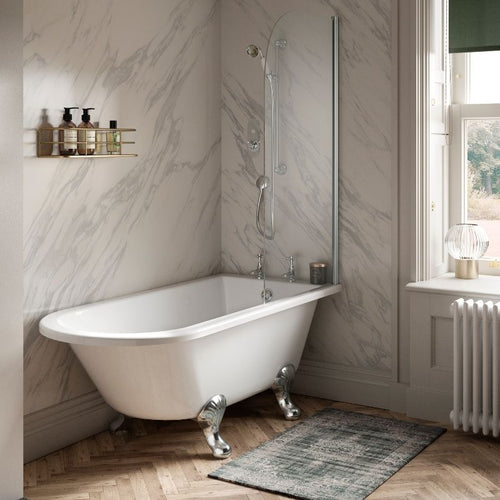 Hudson Reed Winterburn Acrylic Freestanding Roll Top Shower Bath With Feet - 1500x750mm RLF1500M1 RLF1500C2 RLF1500T