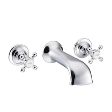 Load image into Gallery viewer, Hurlingham Crosshead 3-Hole Wall-Mounted Bath Filler Taps SWT019CH Polished Chrome Bathroom Tap
