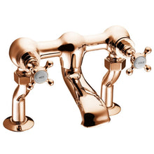 Load image into Gallery viewer, Hurlingham Crosshead Deck-Mounted Bath Filler Taps Polished Copper SWT018C Bathroom Tap

