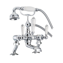 Load image into Gallery viewer, Hurlingham Crosshead Deck-Mounted Bath Mixer Taps With Cranked Legs Polished Chrome SWT022CH Bath Shower Mixer
