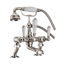 Load image into Gallery viewer, Hurlingham Crosshead Deck-Mounted Bath Mixer Taps With Cranked Legs Polished Nickel SWT022N Bath Shower Mixer
