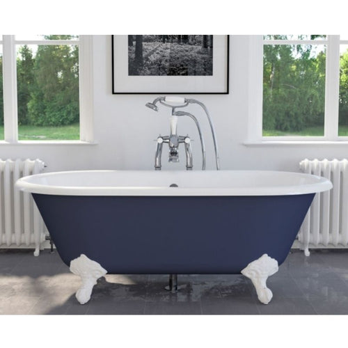 Hurlingham Dryden Small Freestanding Cast Iron Bath, Painted Roll Top Bath With Feet - 1530x770mm renaissanceathome