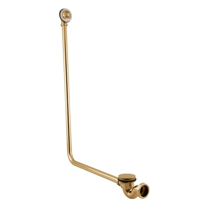 Hurlingham Exposed Bath Click Clack Waste With Overflow Pipe BWO036 Polished Brass Bath Plug