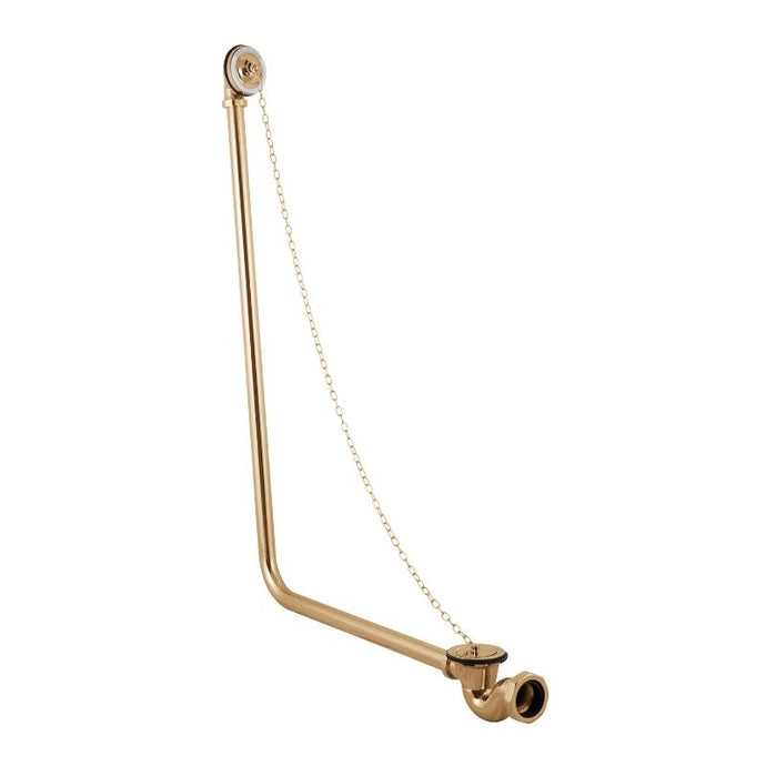 Hurlingham Exposed Bath Plug & Chain Waste With Overflow Pipe BWP005 Polished Brass Plug