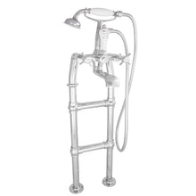 Load image into Gallery viewer, Hurlingham Freestanding Bath Mixer Taps With Small Tap Stand BWP023 Polished Chrome Stand Pipes
