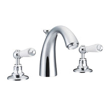 Load image into Gallery viewer, Hurlingham Lever 3-Hole Classical Spout Basin Mixer Taps Polished Chrome SWT015C Chrome Sink Taps
