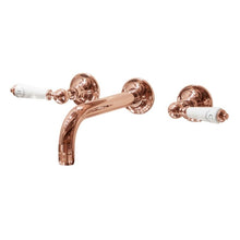 Load image into Gallery viewer, Hurlingham Lever 3-Hole Wall-Mounted Basin Mixer Taps Polished Copper SWT016C Sink Taps
