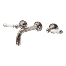 Load image into Gallery viewer, Hurlingham Lever 3-Hole Wall-Mounted Basin Mixer Taps Polished Nickel SWT016N Sink Taps
