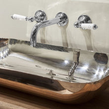 Load image into Gallery viewer, Hurlingham Lever 3-Hole Wall-Mounted Bathroom Basin Mixer Taps Polished Chome
