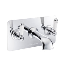 Load image into Gallery viewer, Hurlingham Wall-Mounted Bath Filler With Concealing Plate Polished Chrome SWT021CH Bath Tap

