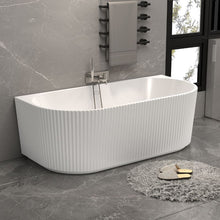 Load image into Gallery viewer, Indulgent Bathing Acacia Freestanding Textured Bath, Back-To-Wall D Shaped Painted Bathtub - 1700x800mm
