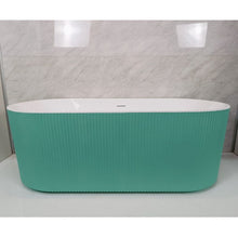Load image into Gallery viewer, Indulgent Bathing Acacia Freestanding Textured Ribbed Bath, Double Ended Painted Ripple Bathtub - 1700x800mm
