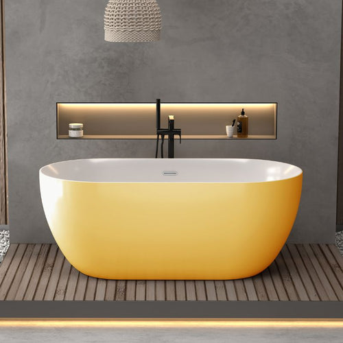Indulgent Bathing Maple Freestanding Bath, Double Ended Painted Bathtub - 1700x750mm