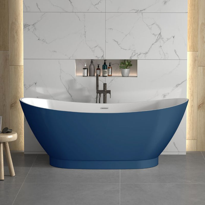 Indulgent Bathing Tulip Freestanding Bath, Double Ended Painted Bathtub - 1750x650mm